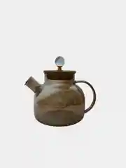 Серебряный чайник заварочный с бамбуковой крышкой и пружиной, стеклянный, бочонок 1000 мл