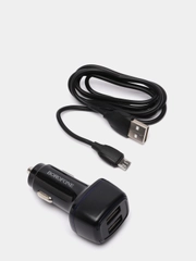 Автомобильное зарядное устройство BOROFONE BZ14, c кабелем Micro USB