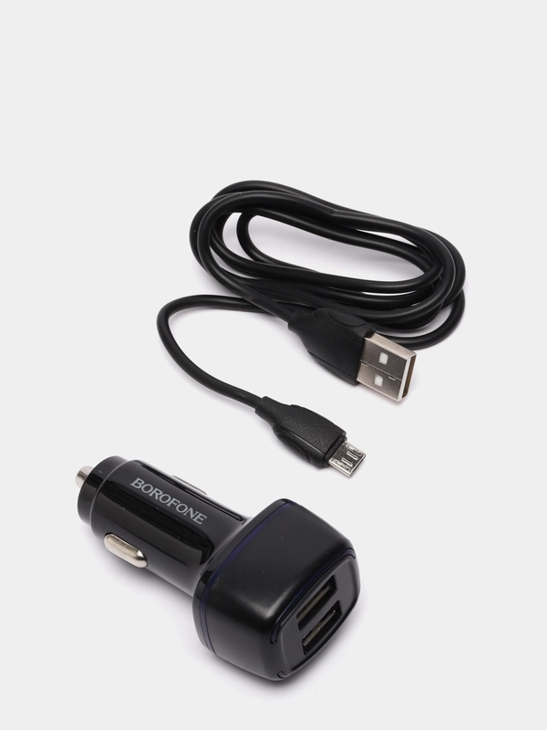 Автомобильное зарядное устройство BOROFONE BZ14, c кабелем Micro USB