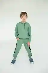 Зеленый спортивный костюм из футера для девочек и мальчиков