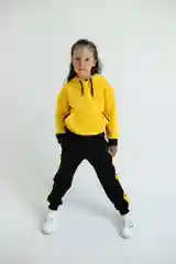 Желтый спортивный костюм из футера для девочек и мальчиков