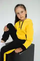 Желтый спортивный костюм из футера для девочек и мальчиков