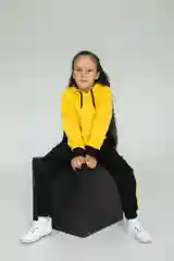 Желтый спортивный костюм из футера для девочек и мальчиков