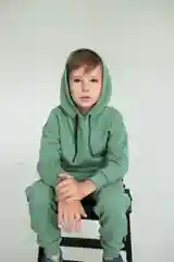 Желтый спортивный костюм из футера для девочек и мальчиков