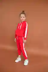 Красный спортивный костюм из футера для девочек и мальчиков