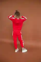 Красный спортивный костюм из футера для девочек и мальчиков