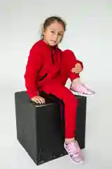 Алый спортивный костюм из футера для девочек и мальчиков