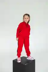 Алый спортивный костюм из футера для девочек и мальчиков