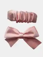 Розовый заколки атласные