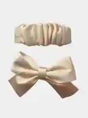 Бежевый заколки атласные