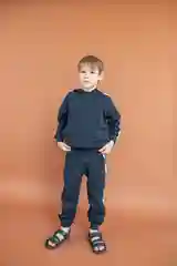 Тёмно-зелёный костюм спортивный двойка для девочек и мальчиков