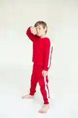 Красный спортивный костюм унисекс для девочек и мальчиков