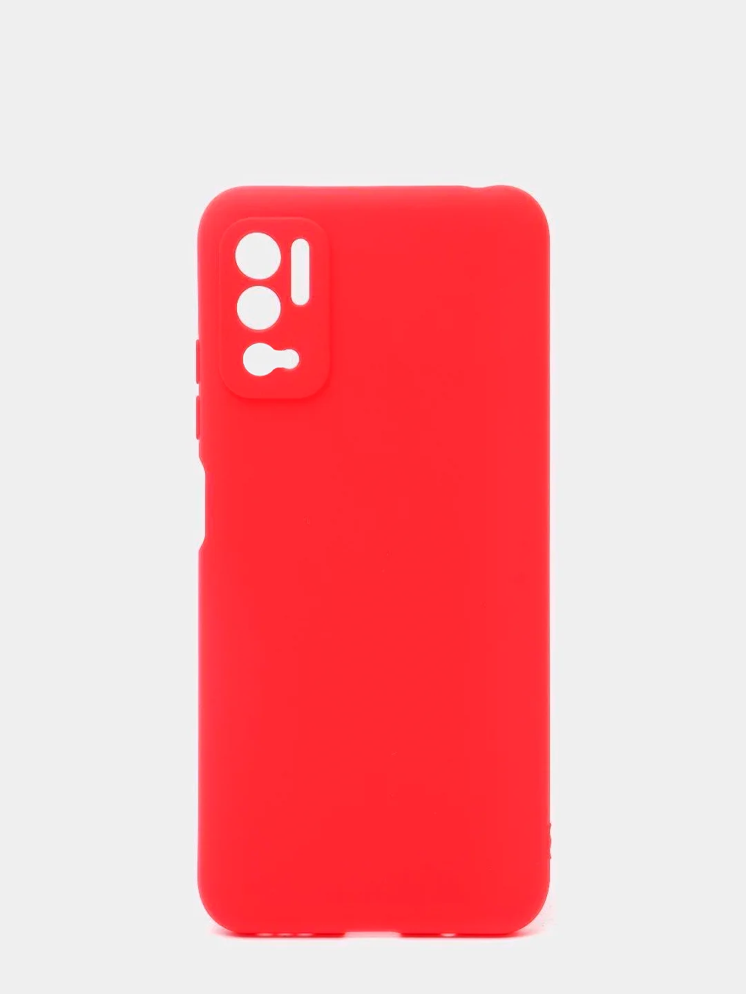 Красный чехол силиконовый Xiaomi Redmi Note 10T / POCO M3 Pro, матовый, цветной