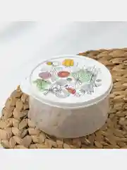 Контейнер круглый, пищевой с крышкой для хранения продуктов, ланч-бокс "Овощи" 0,5л