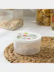 Контейнер круглый, пищевой с крышкой для хранения продуктов, ланч-бокс "Овощи" 0,5л
