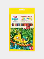 Карандаши цветные 36 цветов Милые зверушки
