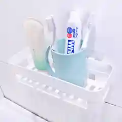 Белый полка для ванной комнаты прямая на креплениях липучках