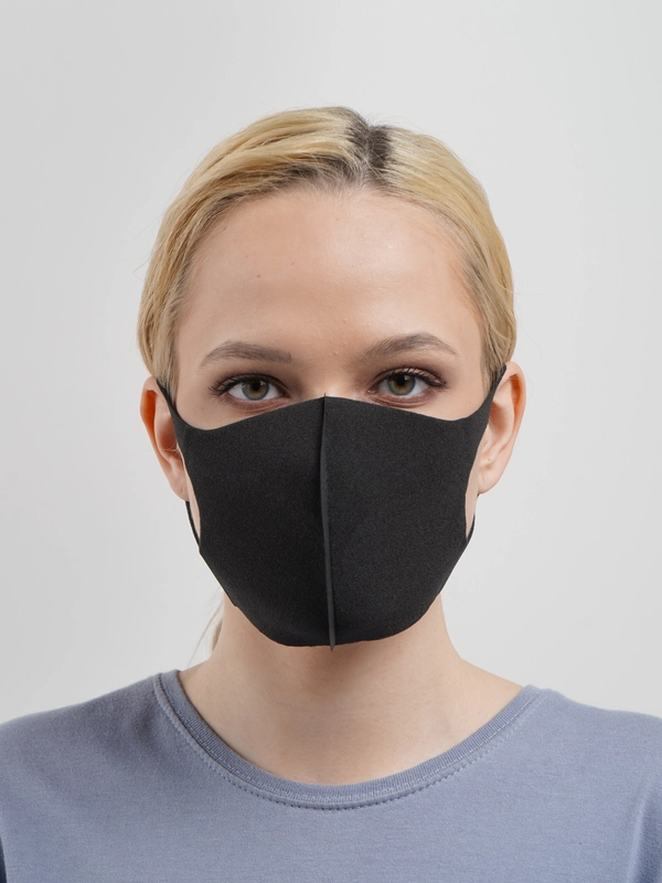 Маска защитная SAFETY, для лица, неопреновая, черная, 5 штук