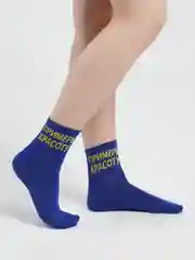 Синий носки женские с надписью
