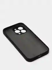 Черный чехол Silicone Case для iPhone 13 Pro, с защитой камеры, закрытый низ