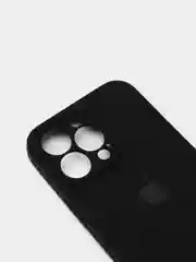 Черный чехол Silicone Case для iPhone 13 Pro, с защитой камеры, закрытый низ