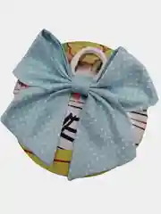 Зелёный хаки бант для волос детский большой