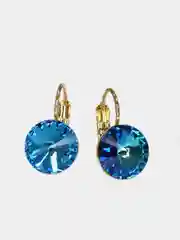 Бирюзовый серьги Xuping/ серьги с кристаллами/ серьги Swarovski/ серьги Сваровски