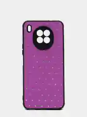 Тёмно-розовый чехол Honor 50 lite c защитой камеры и бархатом внутри