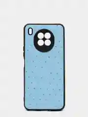 Голубой чехол Honor 50 lite c защитой камеры и бархатом внутри