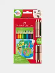 Карандаши цветные 18 цветов 12 цв + 6 телесных цветов Faber Castell Дети мира