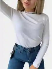 Белый лонгслив женский базовый