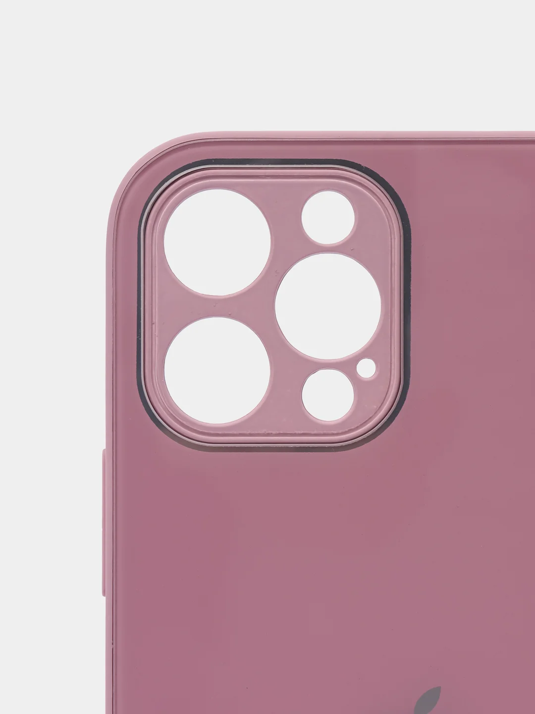 Пудровый защитный стеклянный чехол для iphone 12pro с яблоком