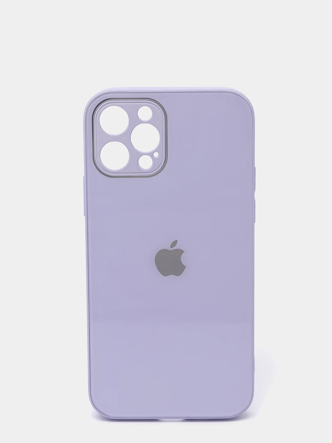 Лавандовый защитный стеклянный чехол для iphone 12pro с яблоком