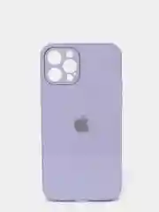 Лавандовый защитный стеклянный чехол для iphone 12pro с яблоком