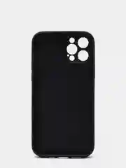 Черный защитный стеклянный чехол для iphone 12pro с яблоком