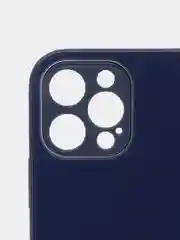 Темно-синий защитный стеклянный чехол для iphone 12pro с яблоком