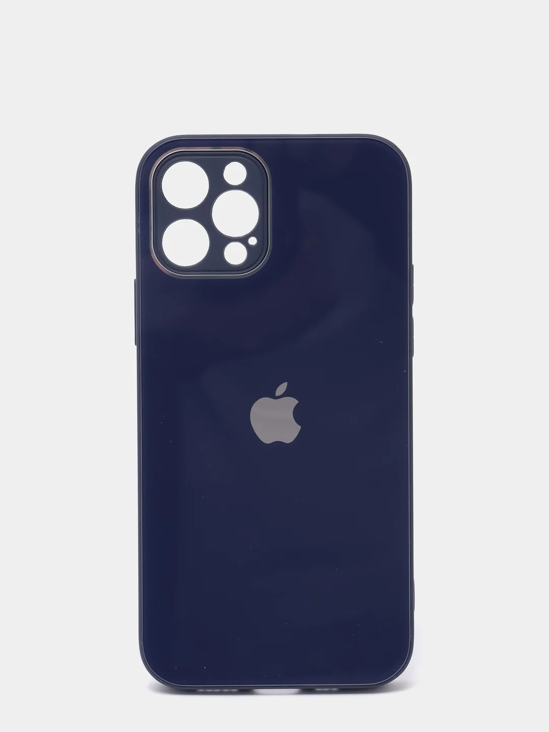 Темно-синий защитный стеклянный чехол для iphone 12pro с яблоком