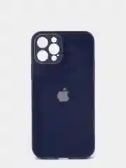 Темно-синий защитный стеклянный чехол для iphone 12pro с яблоком