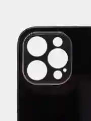 Черный защитный стеклянный чехол для iphone 12Pro Max 6.7 с яблоком