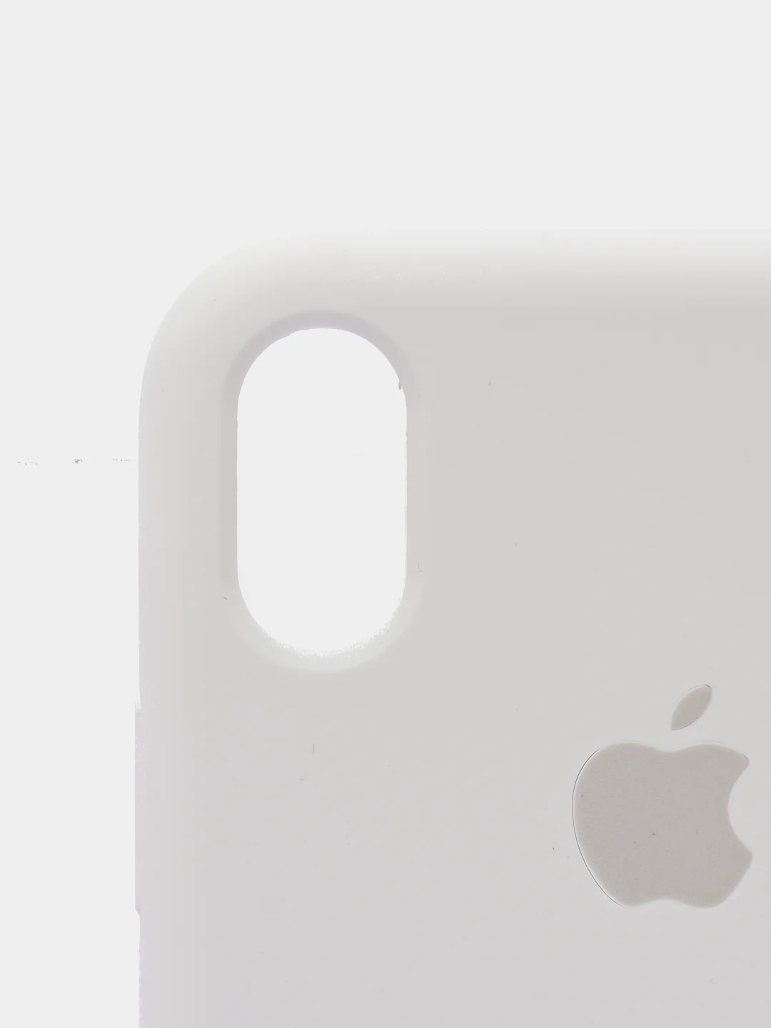 Бежевый меланж защитный силиконовый чехол для iPhone XR с яблоком