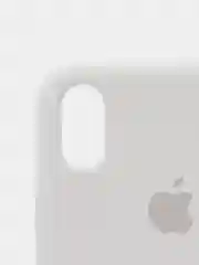 Бежевый меланж защитный силиконовый чехол для iPhone XR с яблоком