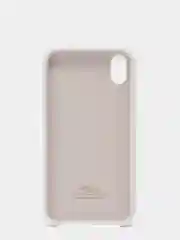 Бежевый меланж защитный силиконовый чехол для iPhone XR с яблоком