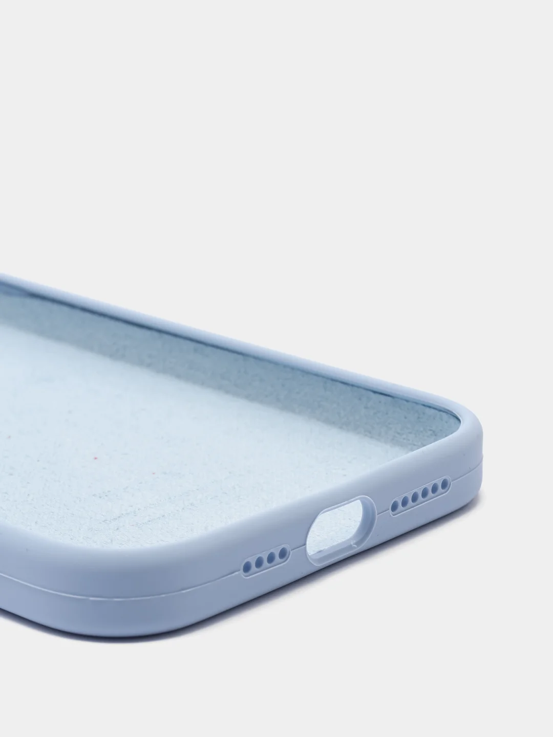 Голубой силиконовый защитный чехол для iPhone 13 Pro Max с закрытым низом