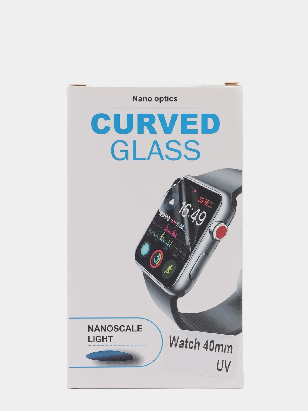 Защитное 3D стекло для Apple Watch 38/40/42/44 мм. (полная проклейка)с Уф лампой