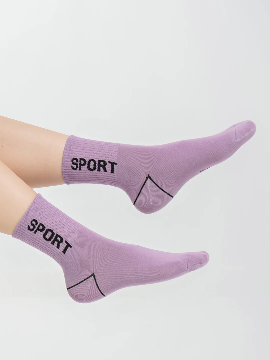 Фуксия носки женские с надписью Sports, хлопковые