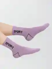 Фуксия носки женские с надписью Sports, хлопковые