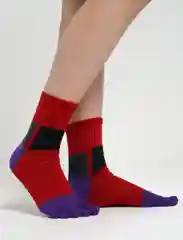 Красный носки с пальцами высокие, унисекс