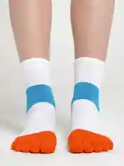 Белый носки с пальцами высокие, унисекс