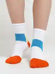 Белый носки с пальцами высокие, унисекс