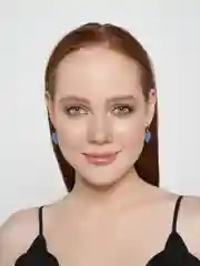 Синий серьги женские "Сердце"